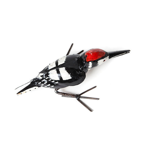 Metal Standing Lesser Spotted Woodpecker garden ornament 2