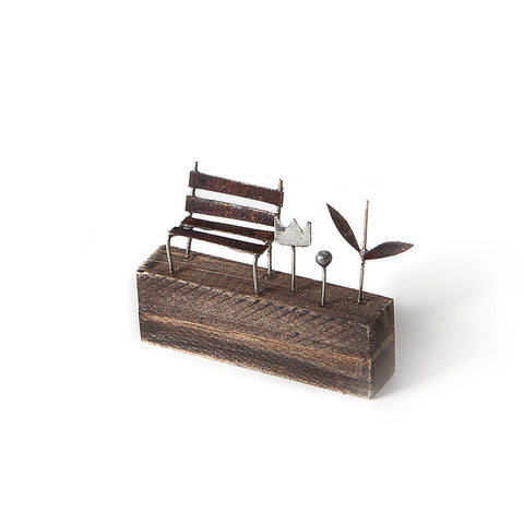 Mini Bench and Flower Create Your World Sculpture by Sarah Jane Brown