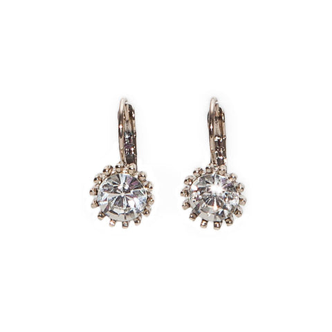 Lovett Clear Swarovski Crystal on Gold-Finish French Wire Earrings