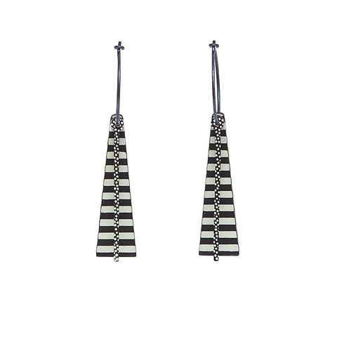  Lene Lundberg K Form Abstract Tapered Striped Earrings