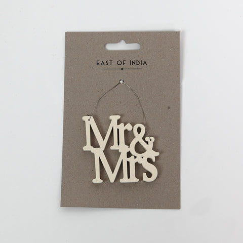 East of India Wooden Mr & Mrs Sign