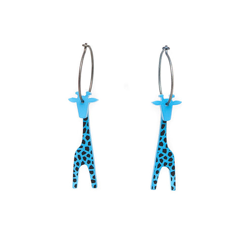 Lene Lundberg K-Form Turquoise Giraffe Earrings with Black Markings
