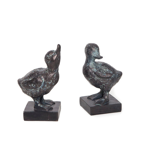 Set of Two Gosling Sculptures with Verdigris Finish from Libra