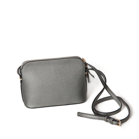 Grey PU Leather Shoulder Bag