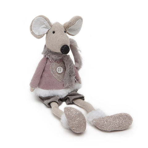 Heaven Sends Fabric Pink/Grey Boy Mouse