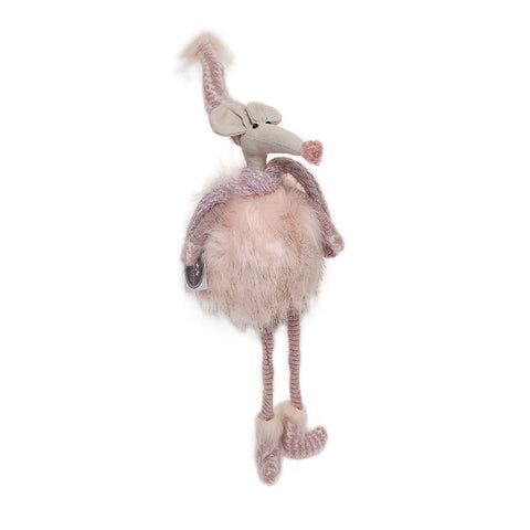 Heaven Sends Fabric Fluffy Hanging Pink Mouse