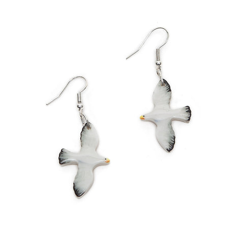Angel Ceramics Small Glazed Ceramic Seagull Earrings