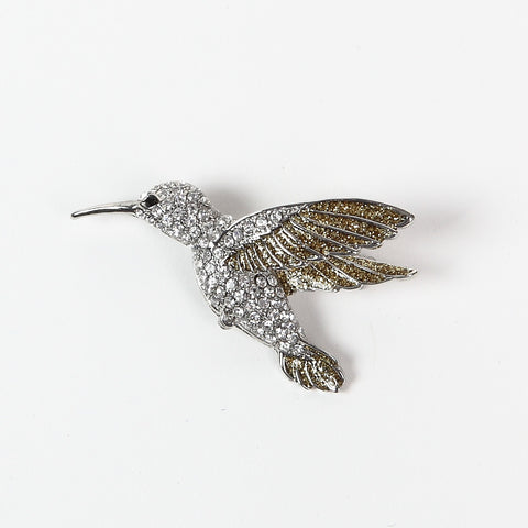 Beautiful Sparkly Diamante Humming Bird Brooch