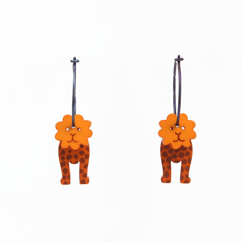 Lene Lundberg K-Form Orange Lion Earrings