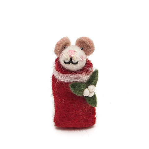 Amica Swaddling Mouse with Mistletoe and Holly