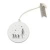 East of India 'Let it Snow' Flat Ceramic Bauble reverse