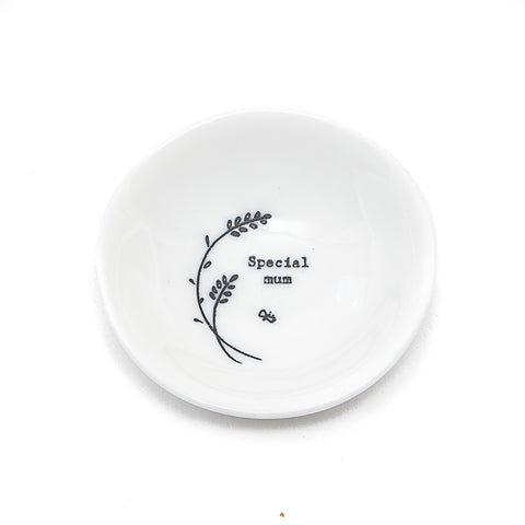 East of India Glazed Small Porcelain 'Special Mum' Dish