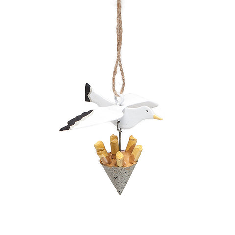 Shoeless Joe Seagull with Chips Hanging Decoration