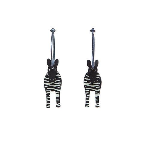 Lene Lundberg K-Form Black/White Zebra Earrings