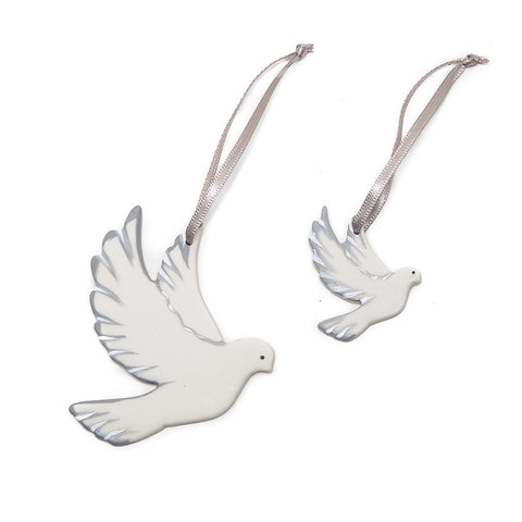 Angel Ceramics Mama and Baby Doves Hanging Decorations