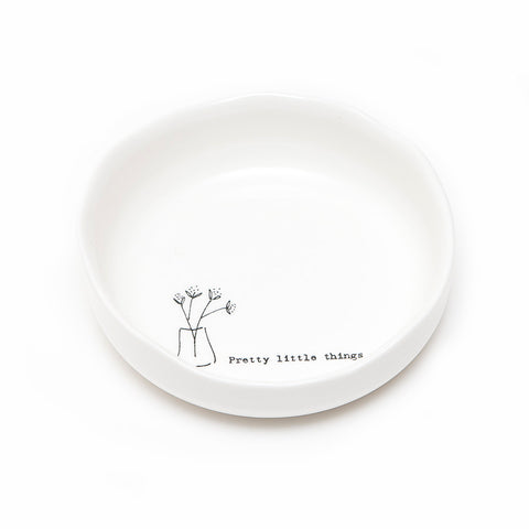 East of India Wobbly Porcelain 'Pretty Little Things' Trinket Dish