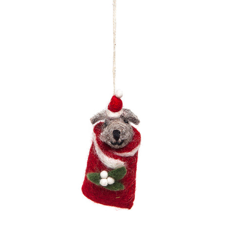 Amica Felt Christmas Swaddling Schnauzer Puppy Decoration