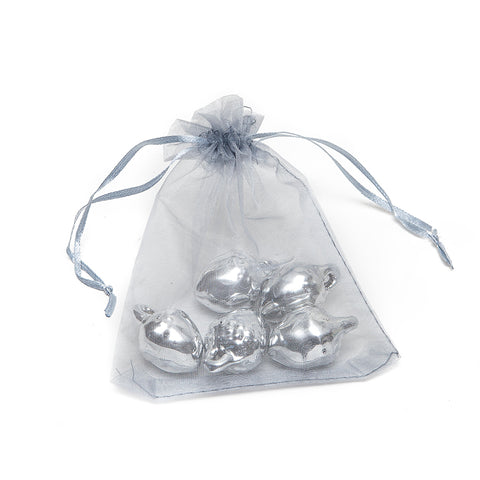 Shruti Sparkly Silver Acorns in Organza Bag