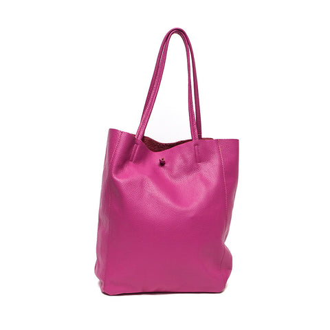 Italian Pink Leather Soft Slouchy Handbag