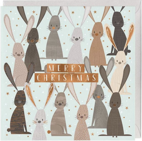 Festive Bunnies Christmas Card