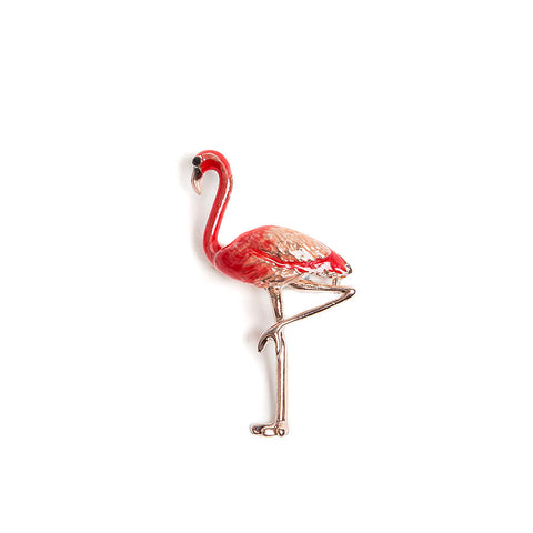 Pink Enamelled Flamingo Brooch from Eastar