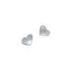 Pom Silver Plated Foil Texture Heart Stud Earrings