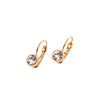 Pom Rose Gold Plated and Clear Crystal Drop Earrings
