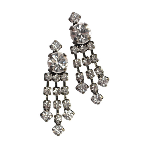 Hot Tomato Classic Drop Earrings in Antique Bronze with Crystals