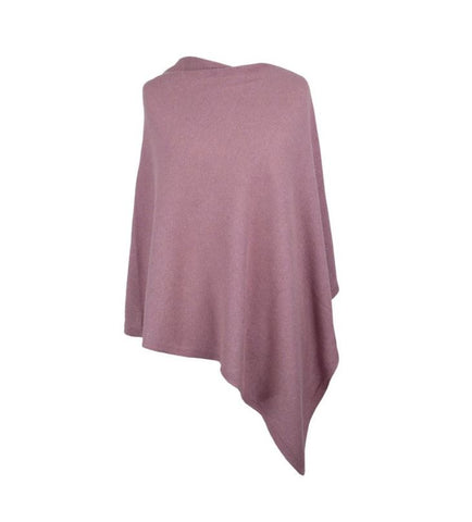 Italian Wool/Cashmere Mix Rose Pink Poncho from Cadenza
