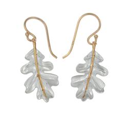 Christin Ranger Silver/Gold Oak Leaf Earrings 