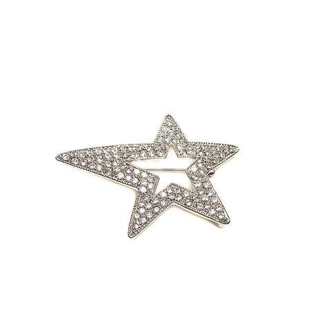 Sparkly Crystal Star Brooch