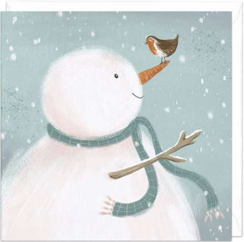Snowman's Friend Christmas Card