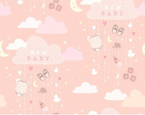 New Baby Pink Gift Wrap with Matching Tags