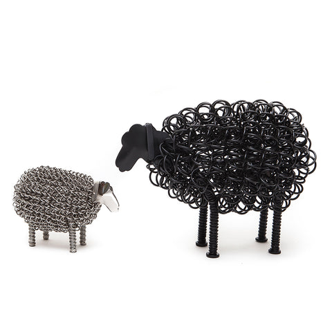 Wiggle Black Sheep with Nickel Lamb twisted  wire ornamentswire