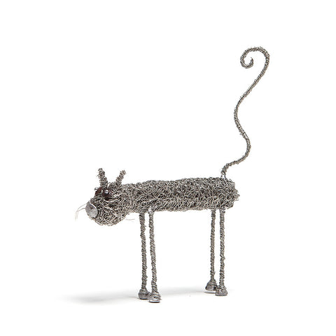 Wire Cat Sculpture by Sarah Jane Brown