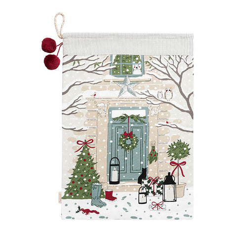 Sophie Allport Holly and Berry Scene Christmas Sack