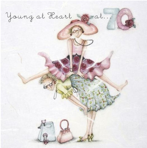 Young at Heart at 70 Birthday Greeting Card from Berni Parker