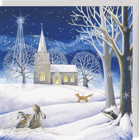 Church Scene Christmas Card