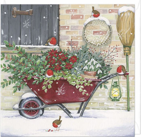 Christmas Wheelbarrow Christmas Card