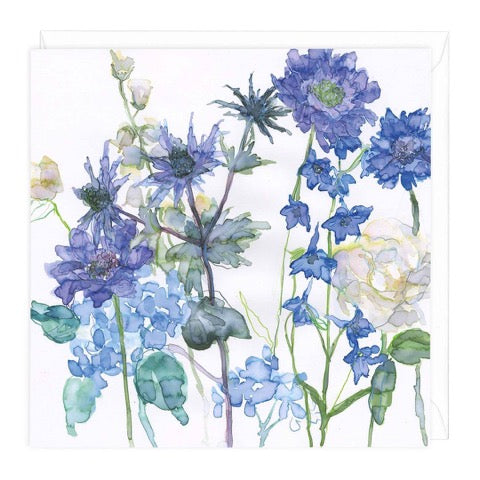 Sea Holly and Larkspur Greeting Card