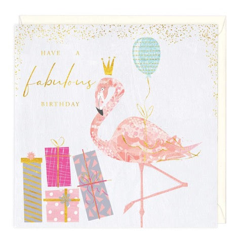 Flamingo Have a Fabulous Birthday Greeting Card