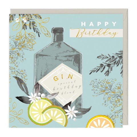 Gin Happy Birthday Greeting Card