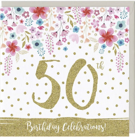50th Birthday Celebrations Greeting Card