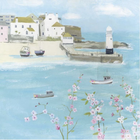 Flowers above St. Ives Greeting Card